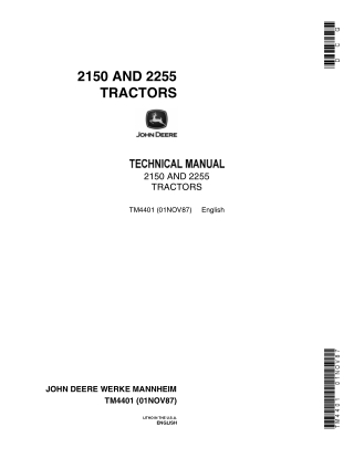 John Deere 2255 Tractor Service Repair Manual Instant Download (tm4401)