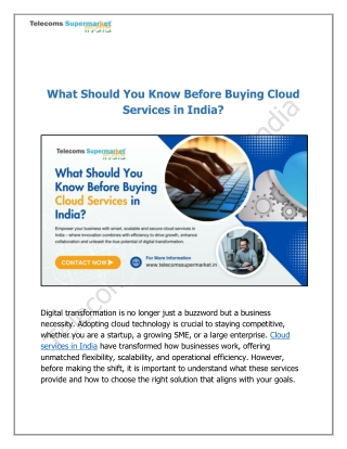 What Should You Know Before Buying Cloud Services in India