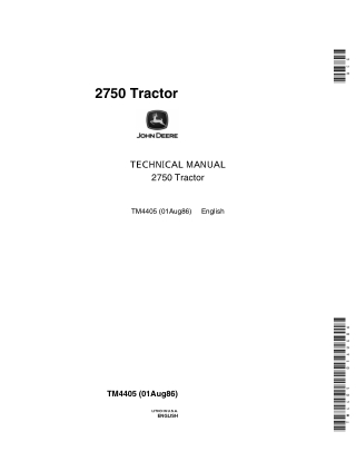 John Deere 2750 Tractor Service Repair Manual Instant Download (tm4405)