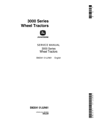 John Deere 3010 Wheel Tractor Service Repair Manual Instant Download (sm2041)