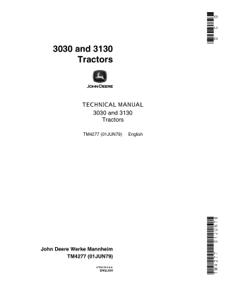 John Deere 3030 Tractor Service Repair Manual Instant Download (tm4277)