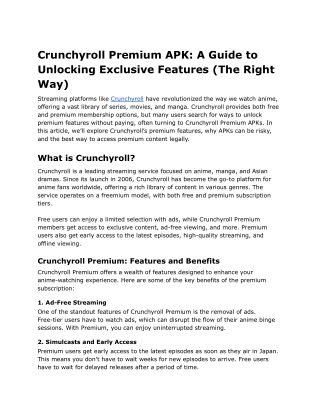 Crunchyroll Premium APK_ A Guide to Unlocking Exclusive Features (The Right Way)