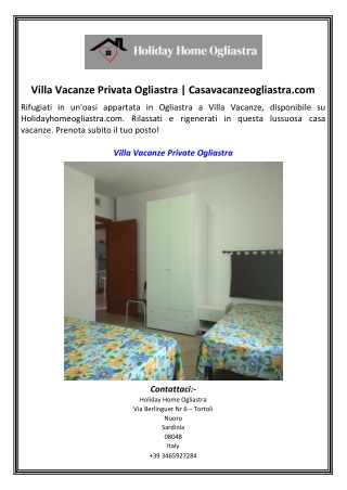 Villa Vacanze Privata Ogliastra  Casavacanzeogliastra.com