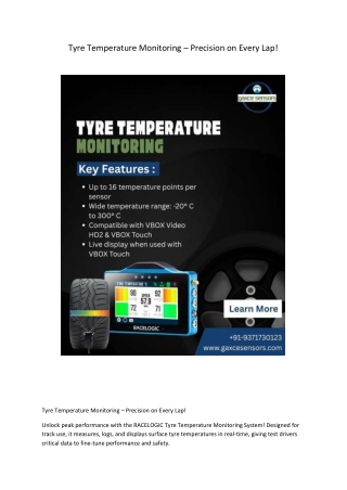 Tyre Temperature Monitoring – Precision on Every Lap