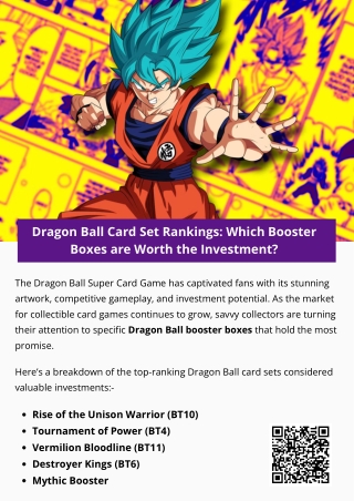 Dragon Ball Card Set Rankings Which Booster Boxes are Worth the Investment