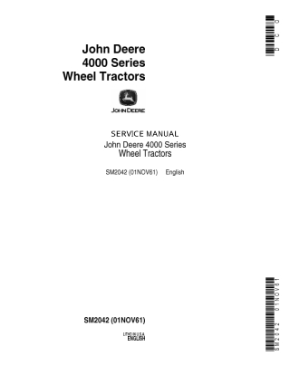 John Deere 4010 Wheel Tractor Service Repair Manual Instant Download (sm2042)