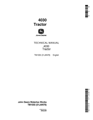 John Deere 4030 Tractor Service Repair Manual Instant Download (tm1055)
