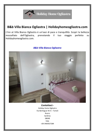B&b Villa Bianca Ogliastra  Holidayhomeogliastra.com