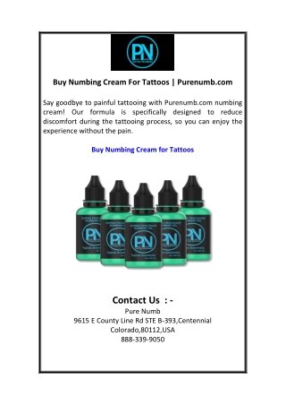 Buy Numbing Cream For Tattoos  Purenumb.com