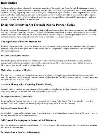 “Exploring Identity in Art Through Diverse Portrait Styles”