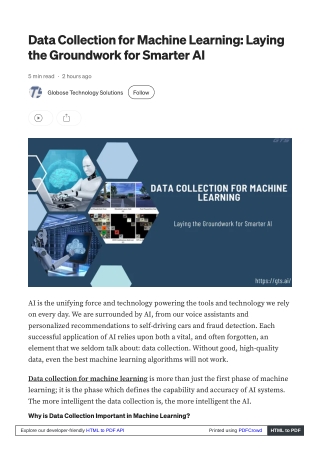 Data Collection for Machine Learning Laying the Groundwork for Smarter AI