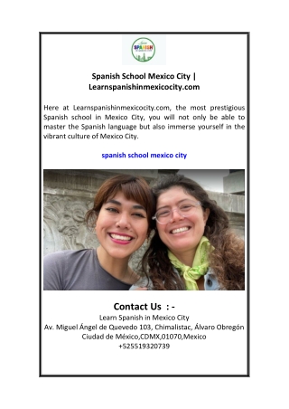 Spanish School Mexico City  Learnspanishinmexicocity.com