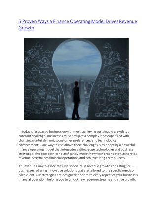5 Proven Ways a Finance Operating Model Drives Revenue Growth