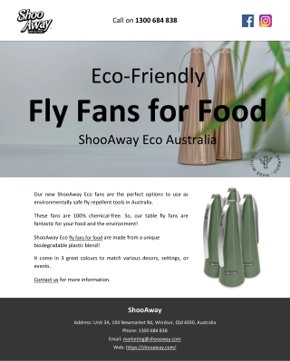 Eco-Friendly Fly Fans for Food ShooAway Eco Australia