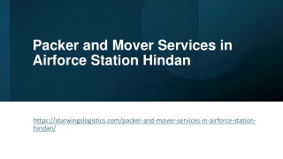 Packer and Mover Services in Airforce Station Hindan
