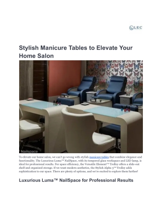Stylish Manicure Tables to Elevate Your Home Salon