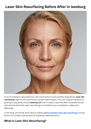 Laser Skin Resurfacing Before After in leesburg