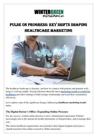 Pulse on Progress Key Shifts Shaping Healthcare Marketing