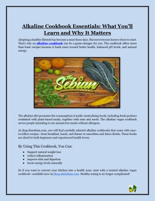 Alkaline Cookbook Essentials- What You’ll Learn and Why It Matters