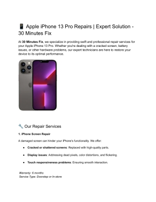 Apple iPhone 13 Pro Repairs _ Expert Solution - 30 Minutes Fix