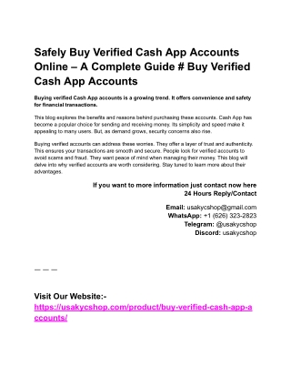 Safely Buy Verified Cash App Accounts Online – A Complete Guide # Buy Verified Cash App Accounts