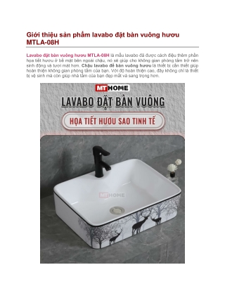 Lavabo đặt bàn vuông hươu MTLA