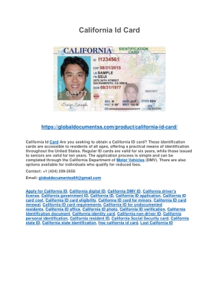 California Id Card PDF