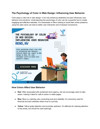 The Psychology of Color in Web Design: Influencing User Behavior