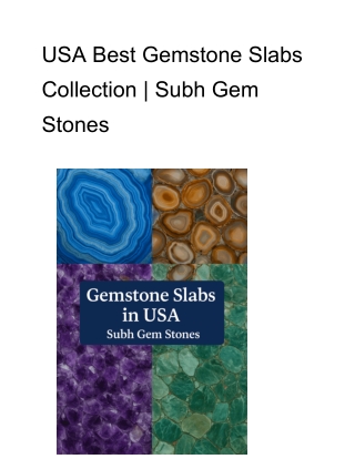 USA Best Gemstone Slabs Collection _ Subh Gem Stones