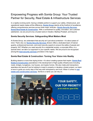 Empowering Progress with Somta Group