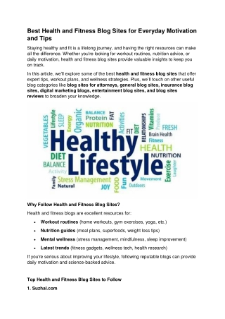 Best Health and Fitness Blog Sites for Everyday Motivation and Tips