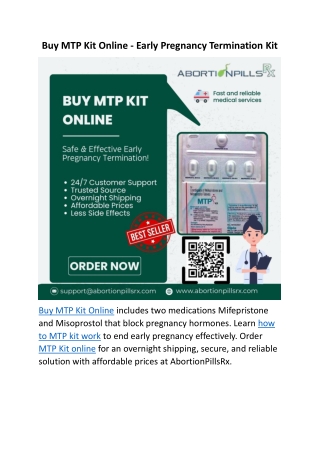 Buy MTP Kit Online - Early Pregnancy Termination Kit