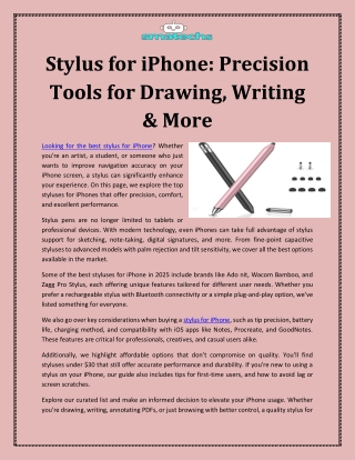 Stylus for iPhone: Precision Tools for Drawing, Writing & More