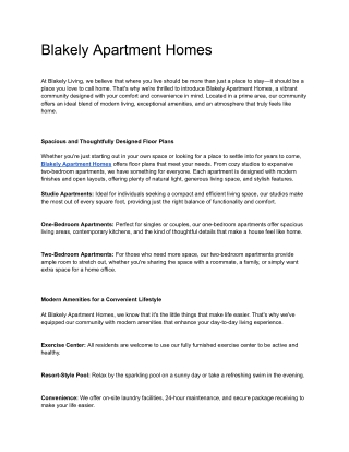 Blakely Apartment Homes