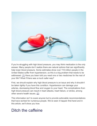 Natural Tips to Lower Blood Pressure