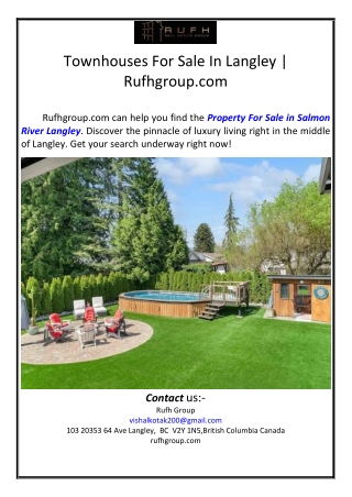 Property For Sale In Salmon River Langley | Rufhgroup.com