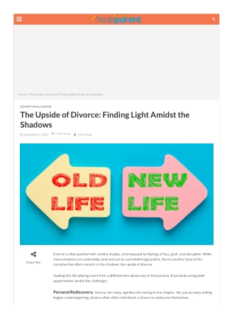 The Upside of Divorce: Finding Light Amidst the Shadows