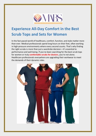 Experience All-Day Comfort in the Best Scrub Tops and Sets for Women