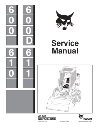 BOBCAT 611 SKID STEER LOADER Service Repair Manual Instant Download