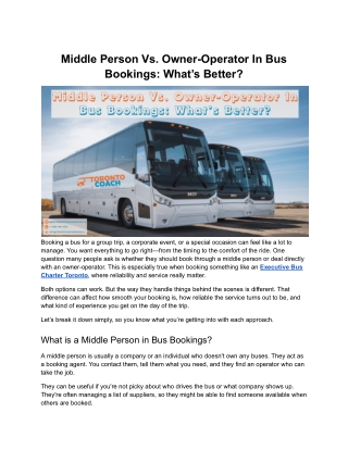 Middle Person Vs. Owner-Operator In Bus Bookings: What’s Better?