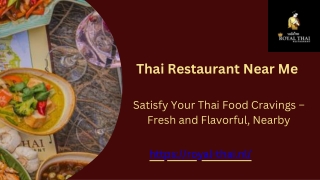 Authentic Thai Restaurant Near You – Royal Thai