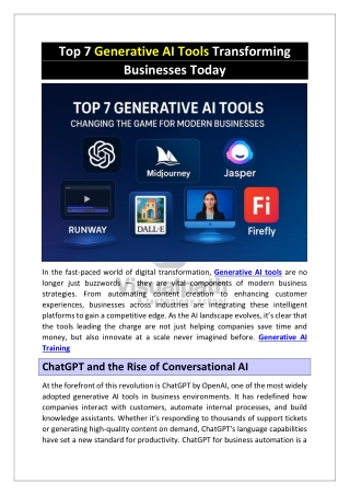 Generative AI Courses Online | Generative AI Training in India