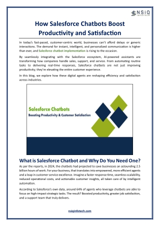 How Salesforce Chatbots Boost Productivity and Satisfaction