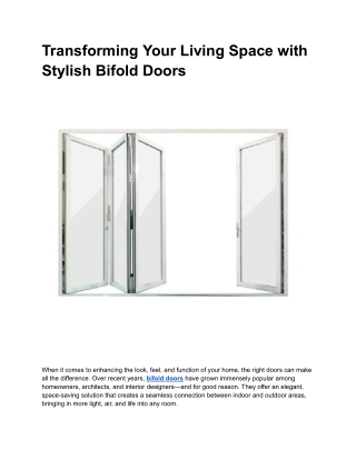 Transforming Your Living Space with Stylish Bifold Doors