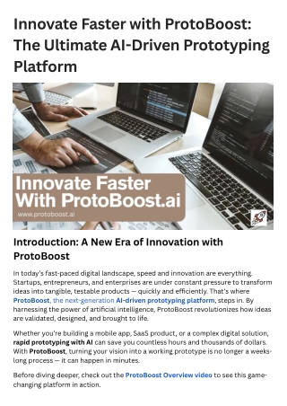 Innovate Faster with ProtoBoost: The Ultimate AI-Driven Prototyping Platform