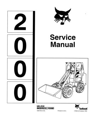BOBCAT 2000 WHEEL LOADER Service Repair Manual Instant Download