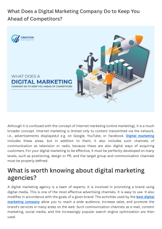 What Does a Digital Marketing Company Do to Keep You Ahead of Competitors?