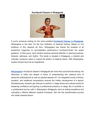 Kuchipudi Classes in Khajaguda | Nrityangana