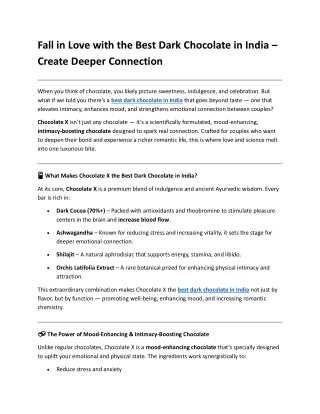 Fall in Love with the Best Dark Chocolate in India