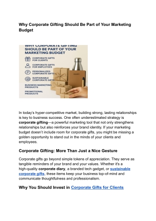 Why Corporate Gifting Should Be Part of Your Marketing Budget